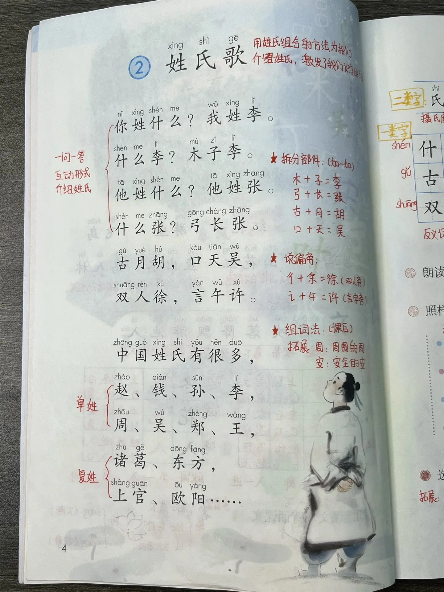 一年级下册开学第二课，同步笔记整理出来，老师马上更新下一节
