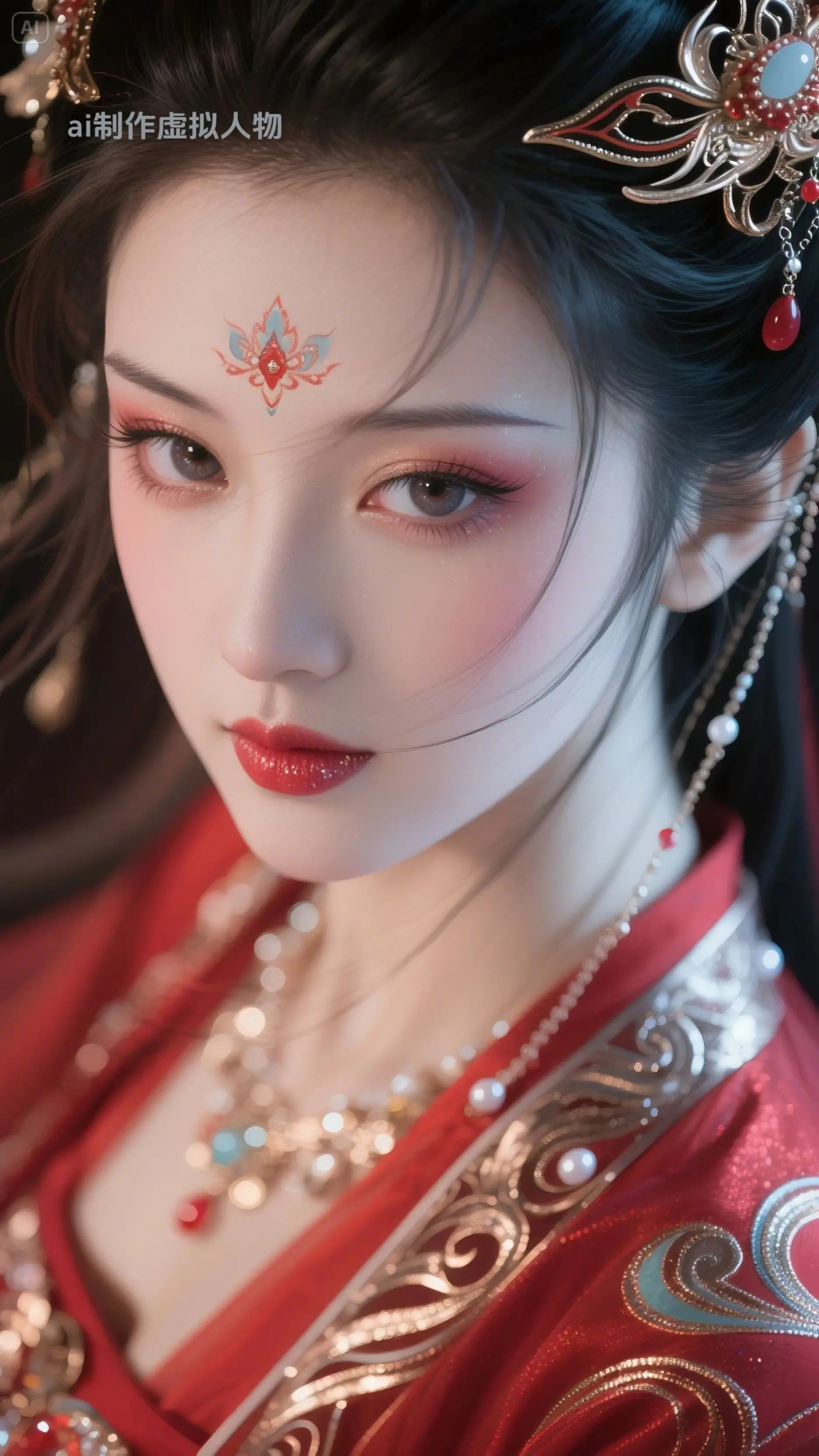 ai敦煌图案美女头像。