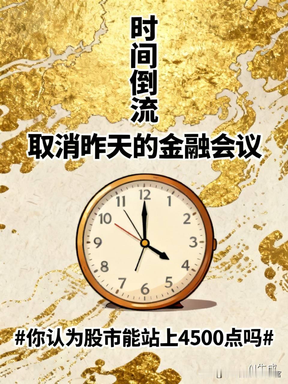 【请时间倒流！取消昨天的会议】

这只是一个普通股民最朴素的看法，但又不切实际的