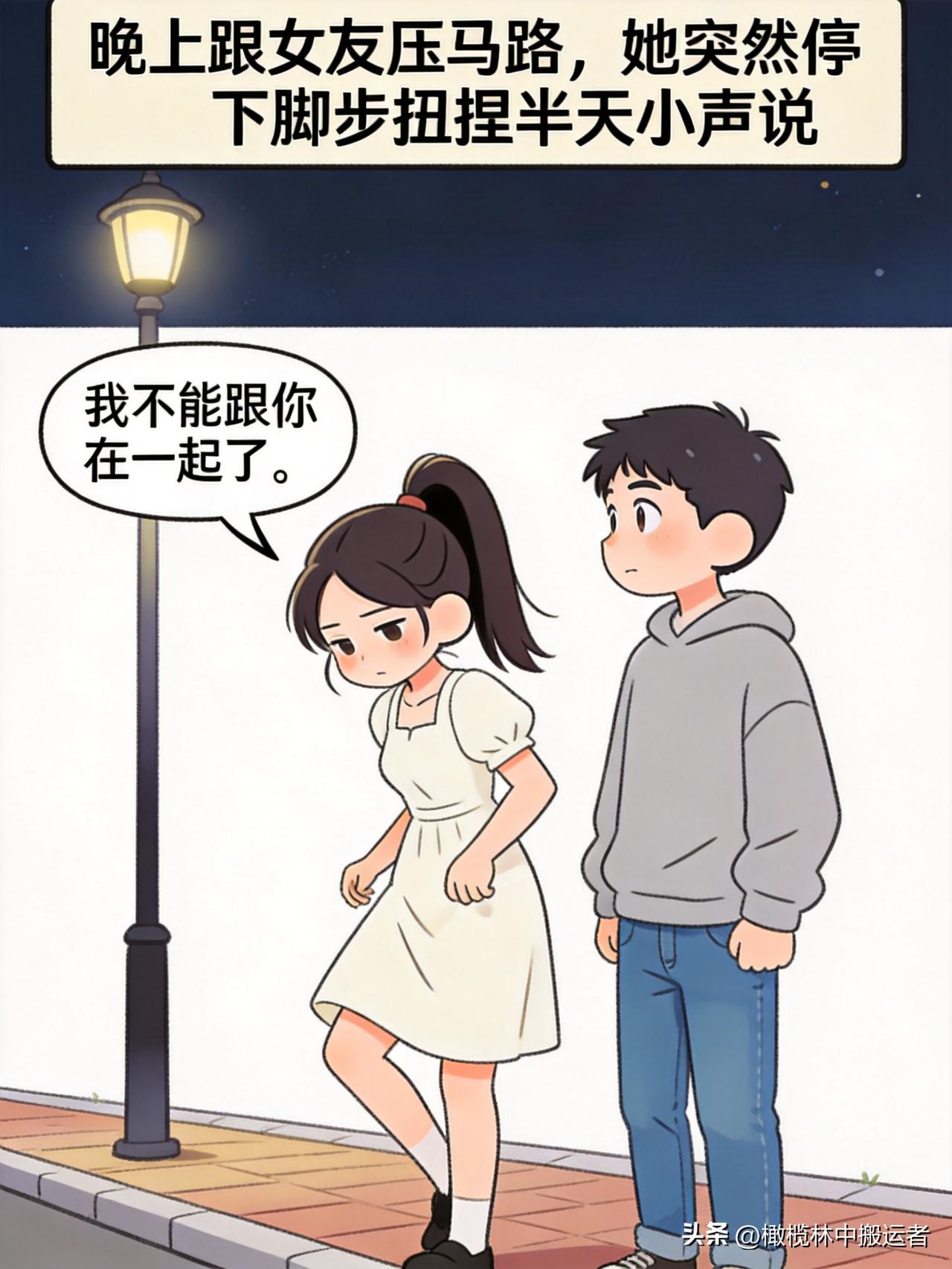 趣味漫画：女友：我不能和你在一起。男：为什么？女：因为你志向远大，我感觉配不上你
