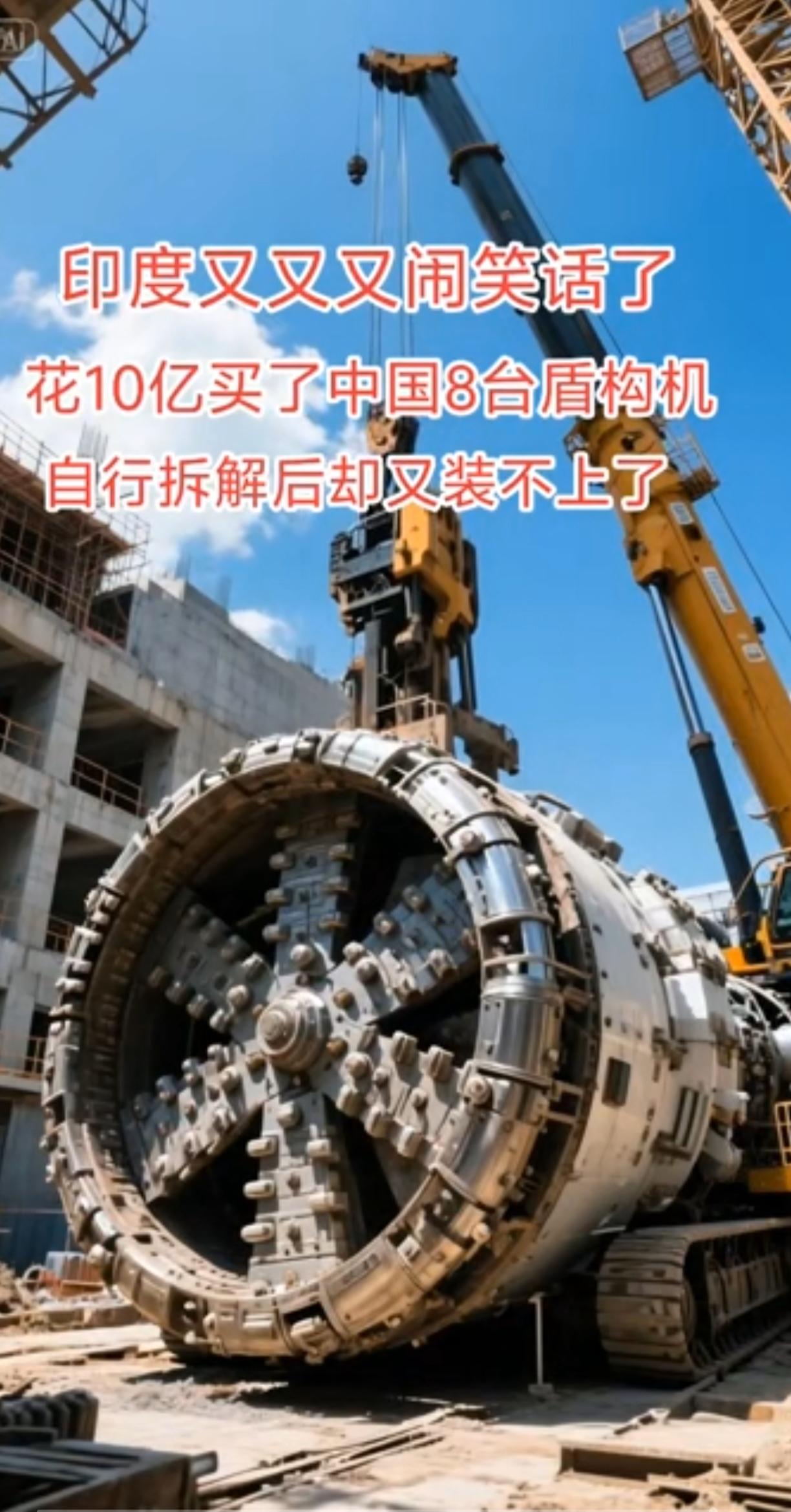 国际传闻：印度为了偷学我国盾构机技术，重金10亿美元向德国订购了8台盾构机（二手