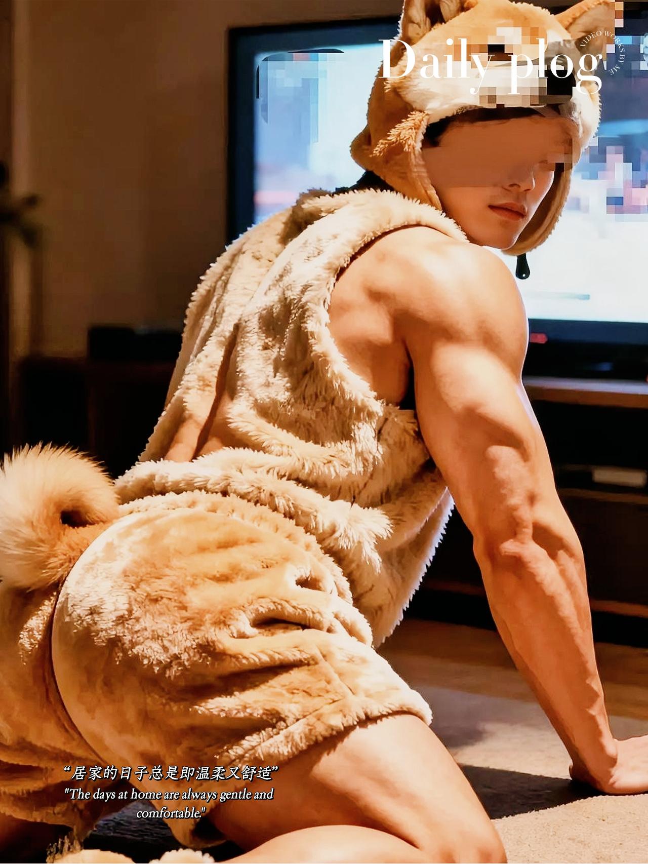天气越来越冷，不少年轻人都喜欢宅在家里。这一身毛绒居家套装设计的很有创意，不过看