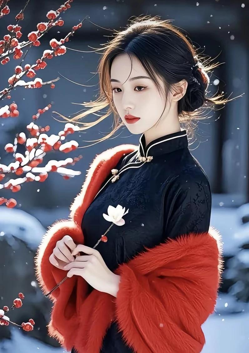 上联：红梅傲雪千般韵
下联：疏影横斜万种情