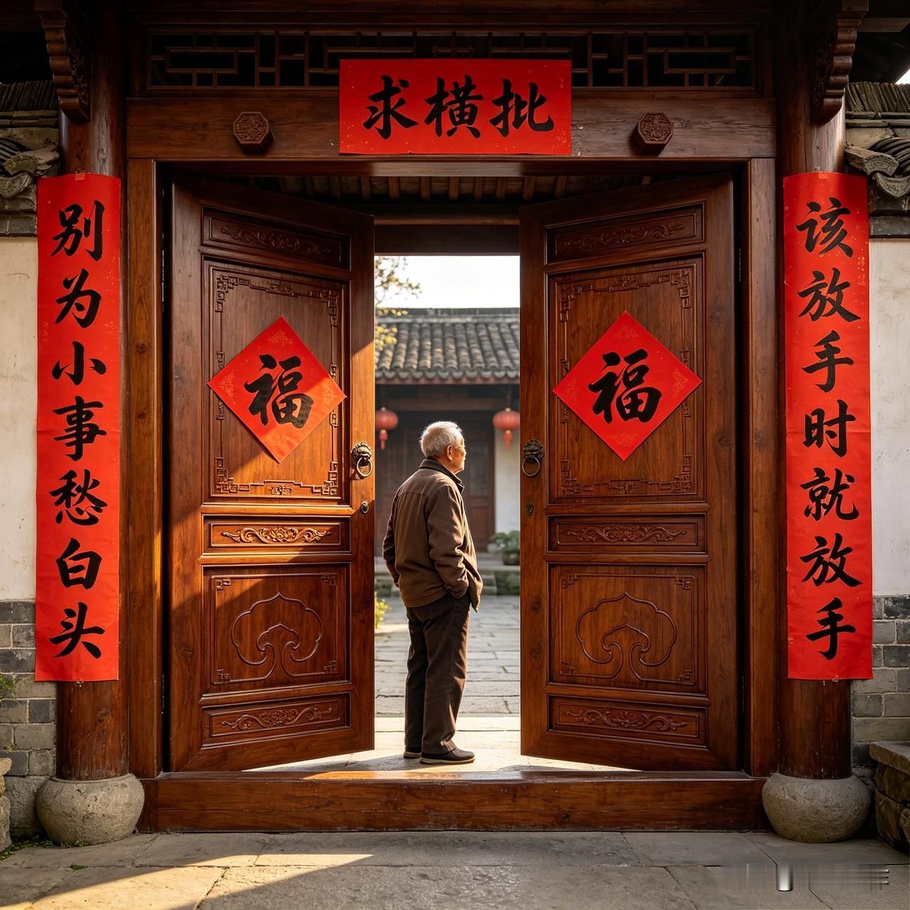 上联：别为小事愁白头
下联：该放手时就放手
 
这副联满是生活智慧，劝人看淡琐事