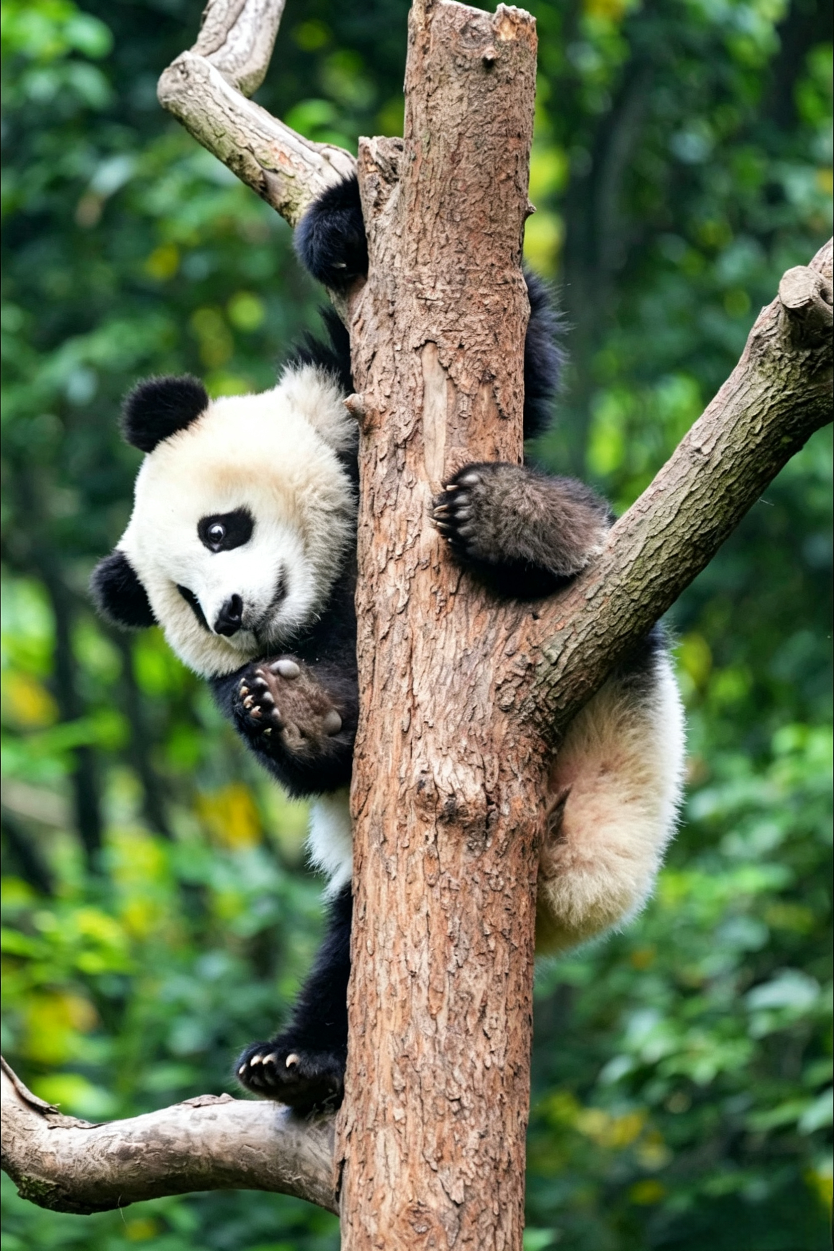 抱树、爬高、躺平、回头杀…🐼这位黑白团子把一棵树玩出了花！明明可以靠脸卖萌，却