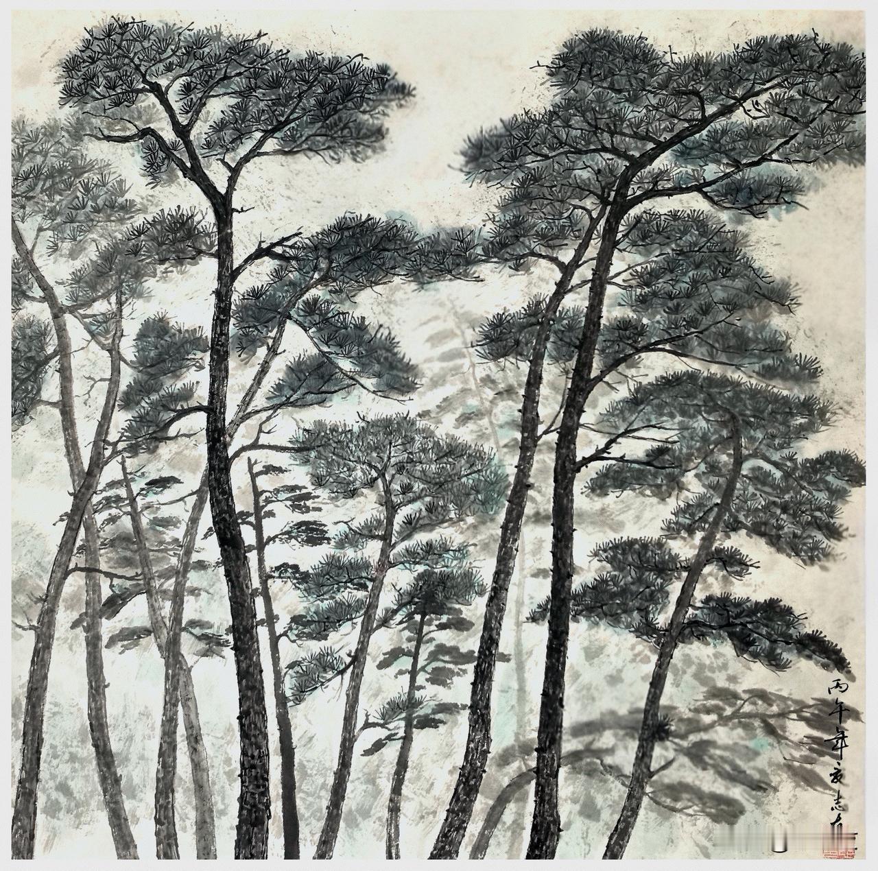 一日一画（6）：我来画，你赋诗，请发挥你的才华。
中国画 写意画 水墨画 黄山雾