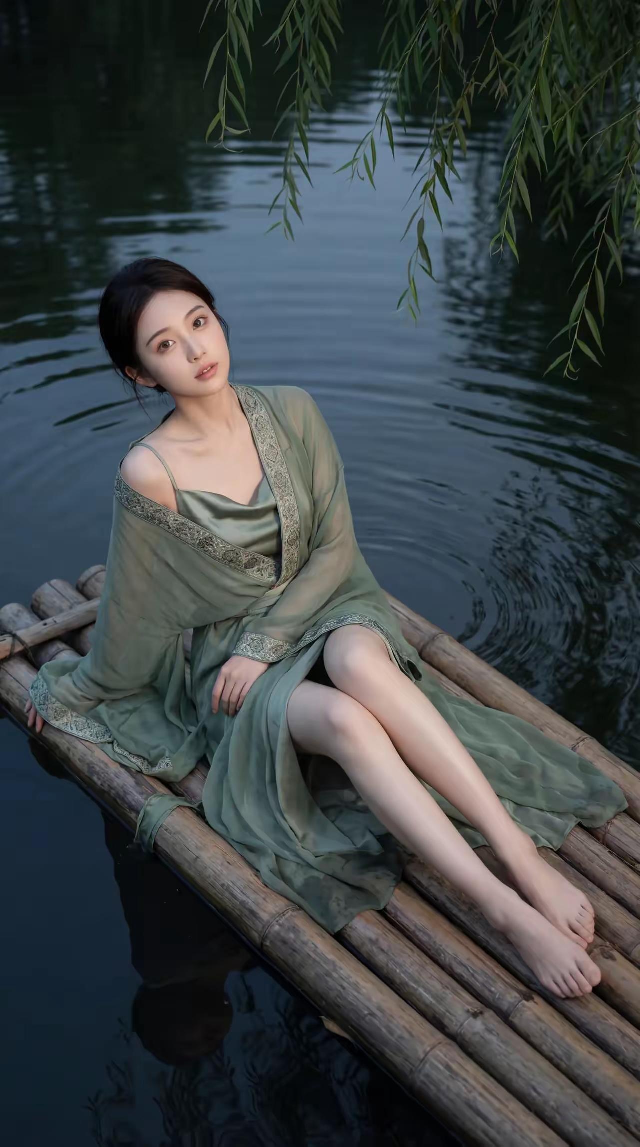 《随波逐流》

此刻，随波逐流
又有什么不好
你尽管在我的心湖上
乘着诗意的竹筏