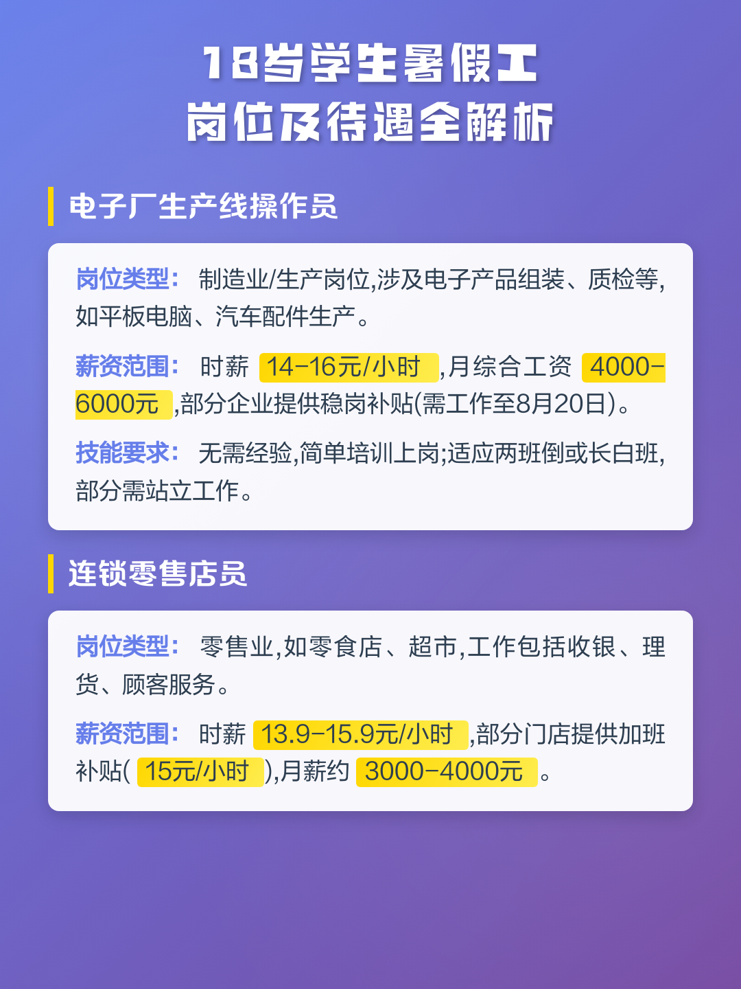 当打暑假工遇到爸妈belike 18岁学生暑假工岗位及待遇全解析，感兴趣的建议了