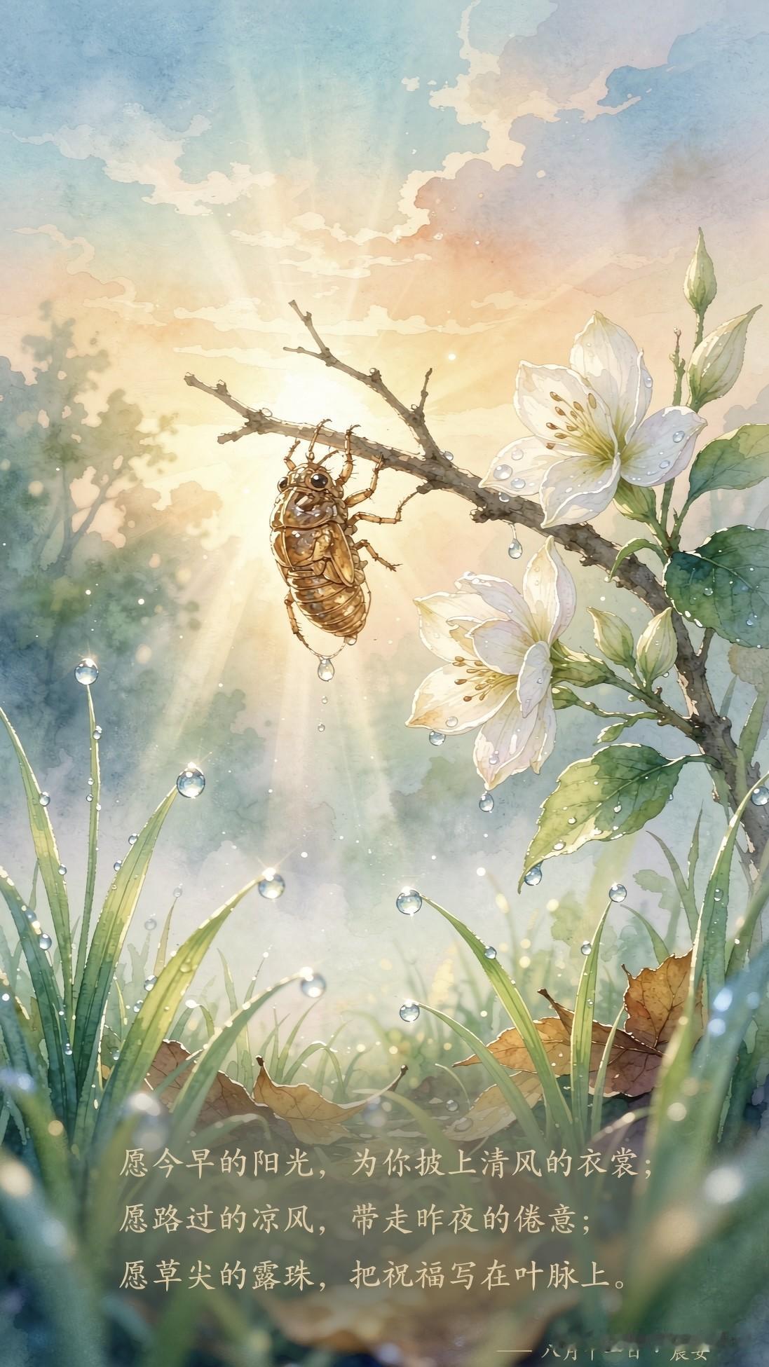 🍃꧂🌞早上好💕᭄🌿☕️
八月十一日，农历六月廿九，

晨曦穿过薄薄的云层