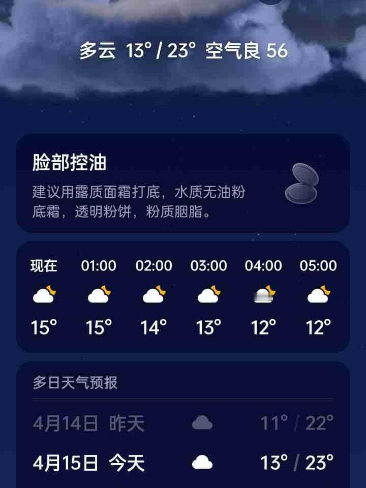 我的今日状态：😁轻松愉快
我这里的天气：🌤️多云2026年4月15日，南阳多
