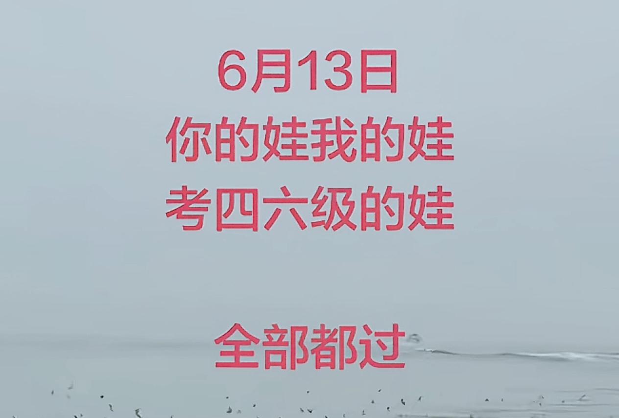 保佑我家女儿、侄女，四六级考试高分通过，必过！必过！必过！