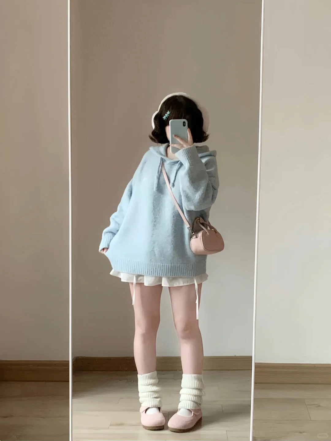 160 120｜微胖秋冬甜妹baby蓝毛衣🍼好可爱