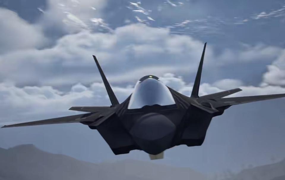 翱翔天际的隐形战斗机，科技感十足！🚀🛫️这架隐形战斗机宛如一只暗夜中的幽灵，