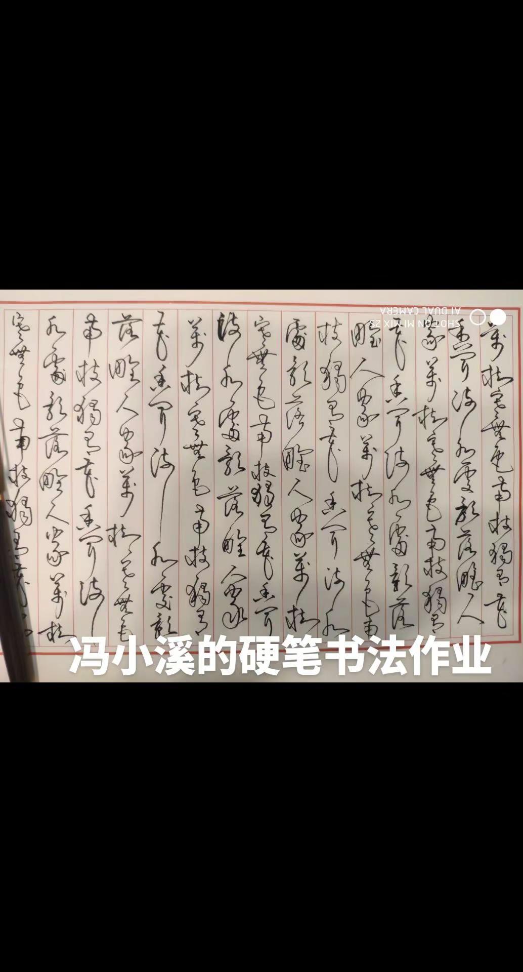 今日分享之冯小溪的硬笔书法作业。书摘手写文案 手写文字胶片