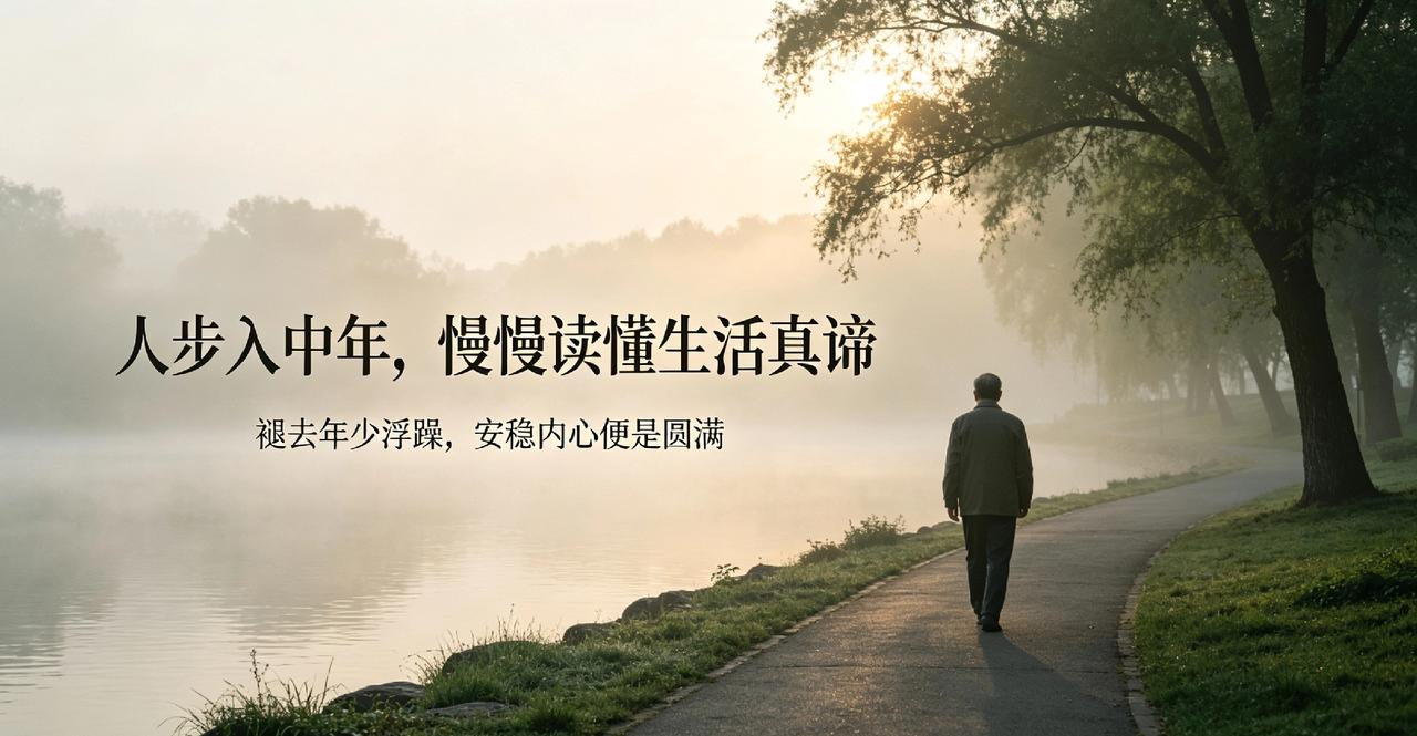 人步入中年，慢慢读懂生活真谛
褪去年少浮躁，安稳内心便是圆满