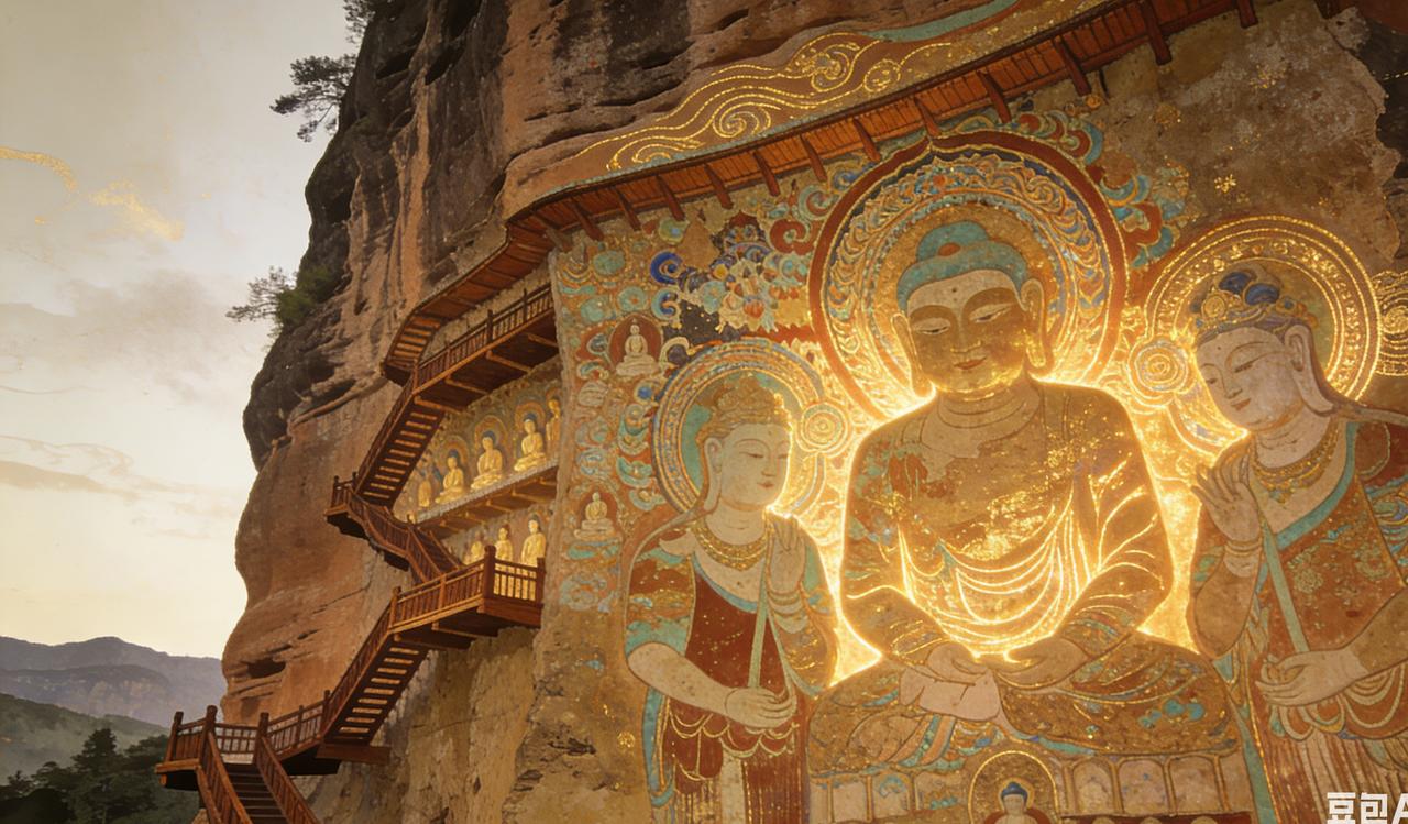 天水的美，是“陇上江南”的灵秀与千年文脉的厚重交织。麦积山石窟悬于绝壁，万尊泥塑