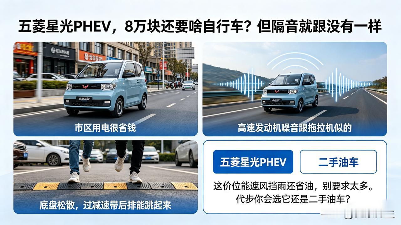 五菱星光PHEV，8万块还要啥自行车？但隔音就跟没有一样

市区用电很省钱，高速