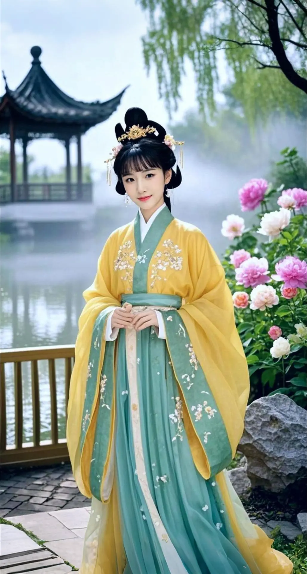AI扩图 AI江南佳人