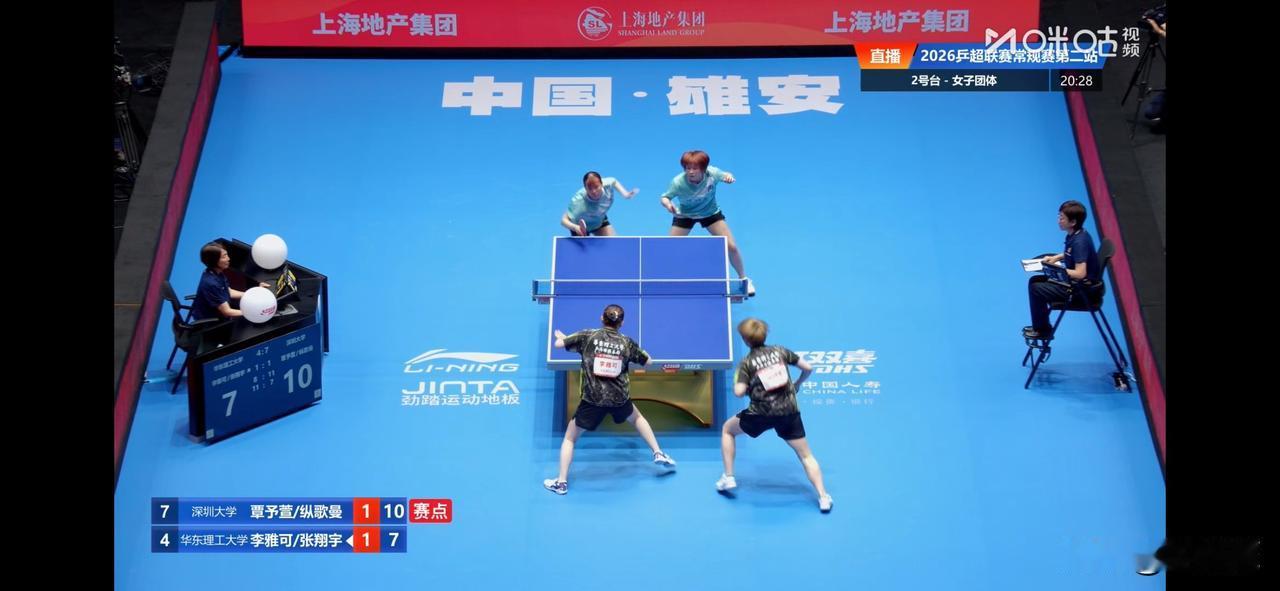 2026年乒超联赛常规赛第二站（雄安站）女团⬇️
深圳大学八比四华东理工大学
魏