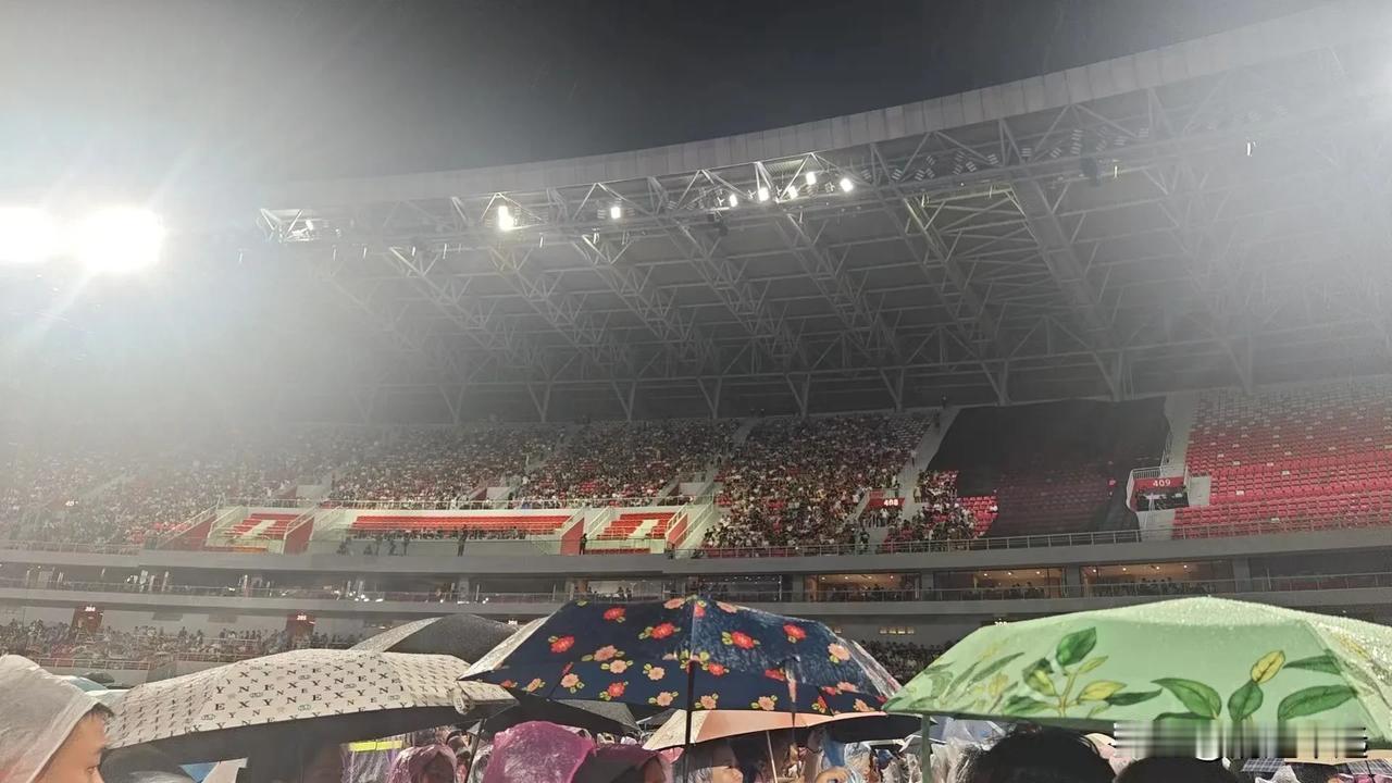 邓紫棋清远演唱会遭遇大雨！出乎预料，好多人在VIP区域淋成了落汤鸡！山顶的朋友秒