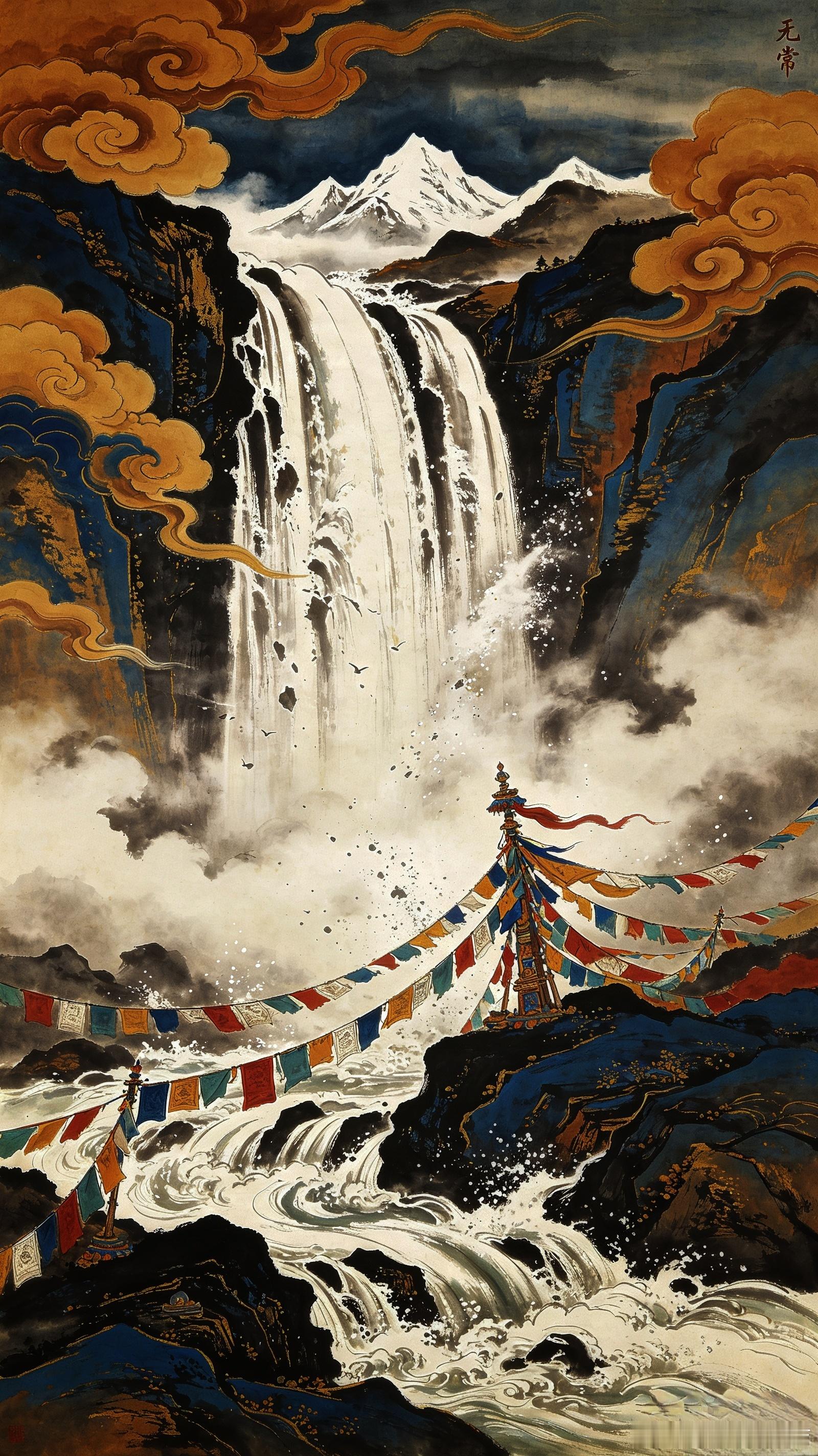 无常之促：光阴非流河，是垂落瀑布。世人惯以“光阴流水”自我宽慰，妄认岁月悠长、前