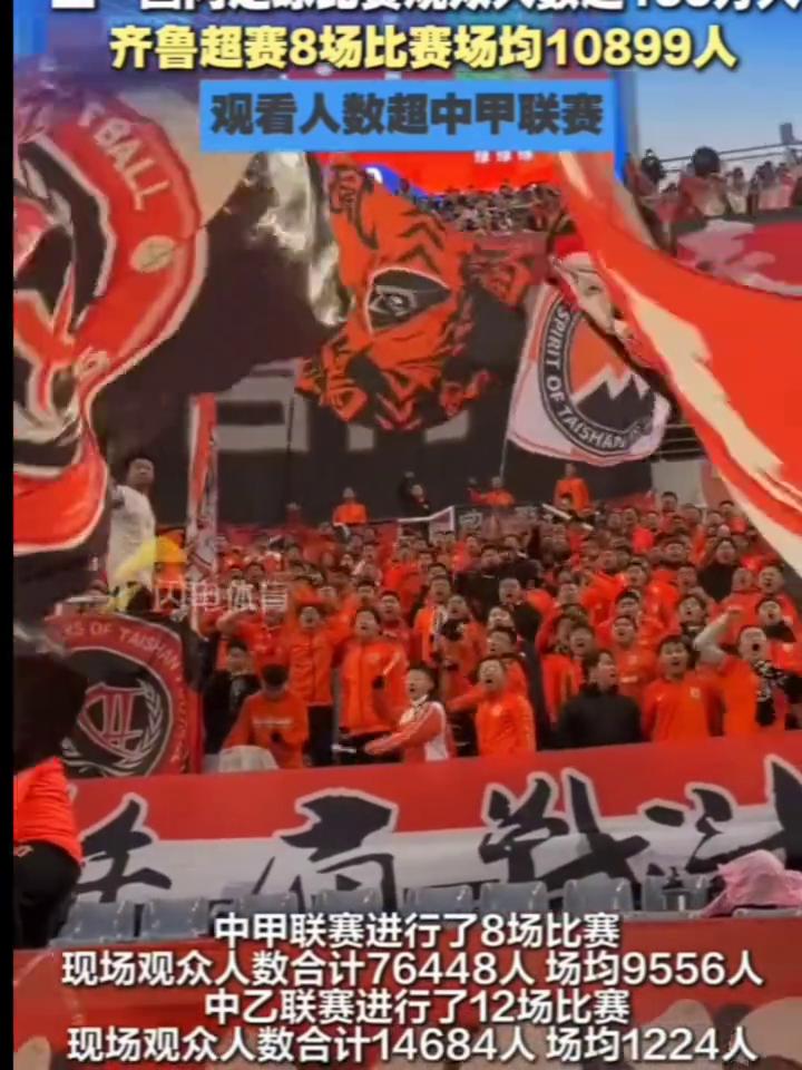 齐鲁超赛8场比赛场均10899人。
五一劳动节假期期间，全国共有超过156万人次