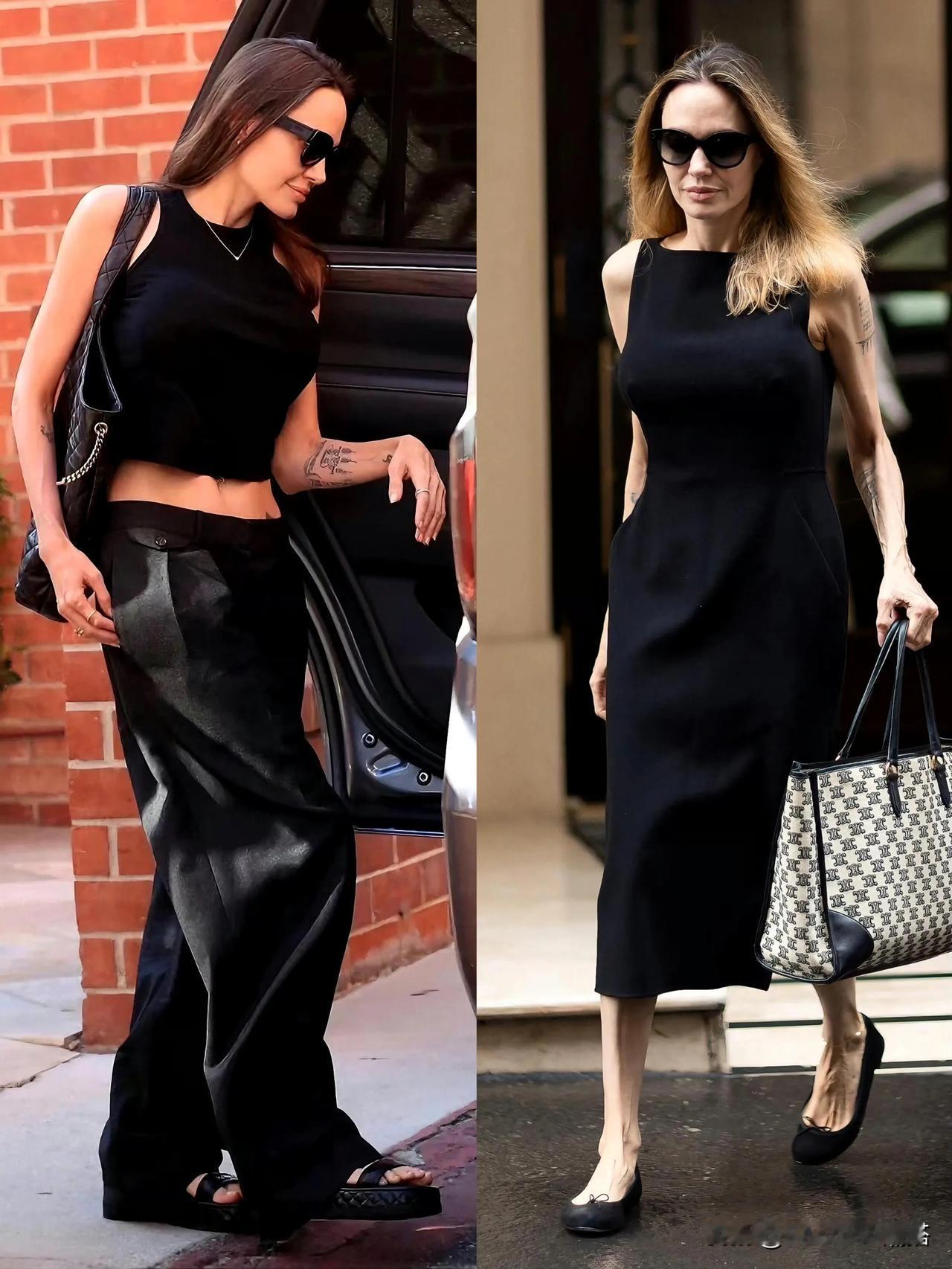 #简约优雅穿搭推荐#
Angelina Jolie 平日里极简舒适的穿搭，极简自