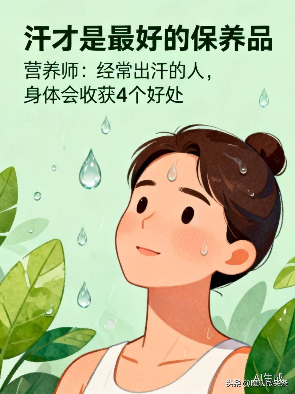 汗才是最好的保养品，营养师：经常出汗的人，身体会收获4个好处

不少人总把出汗当