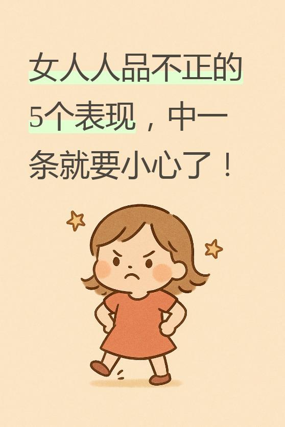 女人人品不正有5种表现
       2026年，我更深刻意识到看清女人人品的重