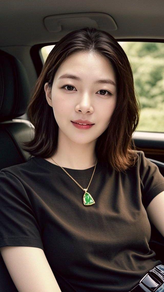 AI知性车内佳人 甜美女孩 颜值巅峰 肤白貌美 气质这一块拿捏死死的