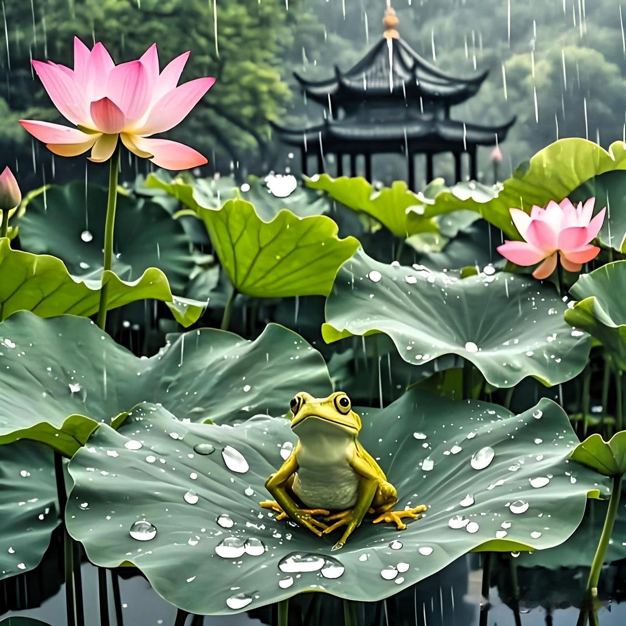 下联：风拂水上荷，诚邀下联下联：雨洒盘中珠。