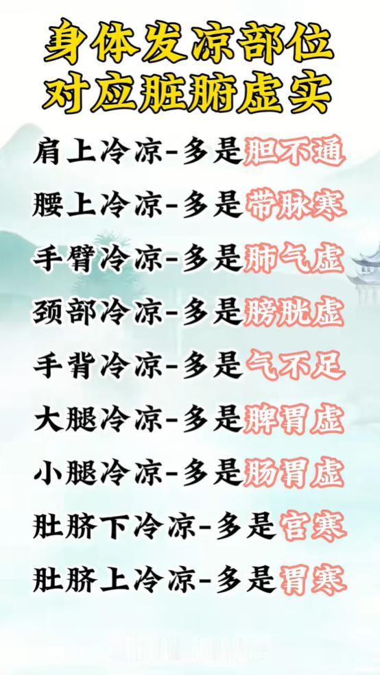 身上经常发冷，发冷位置暗藏体质信号