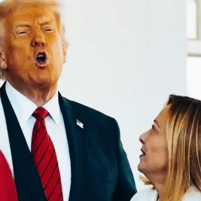 特朗普面对梅洛尼和高市早苗，这面部表情表现的差别好大啊！
面对梅洛尼时，这是受了