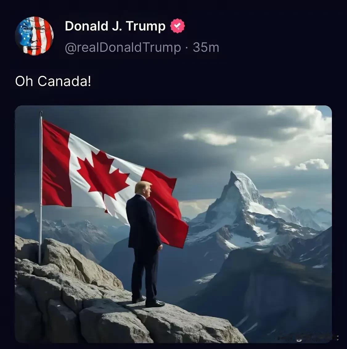 懂王这是几个意思？
“Oh Canada! ”这是召唤吗？这是加拿大国歌名！难道