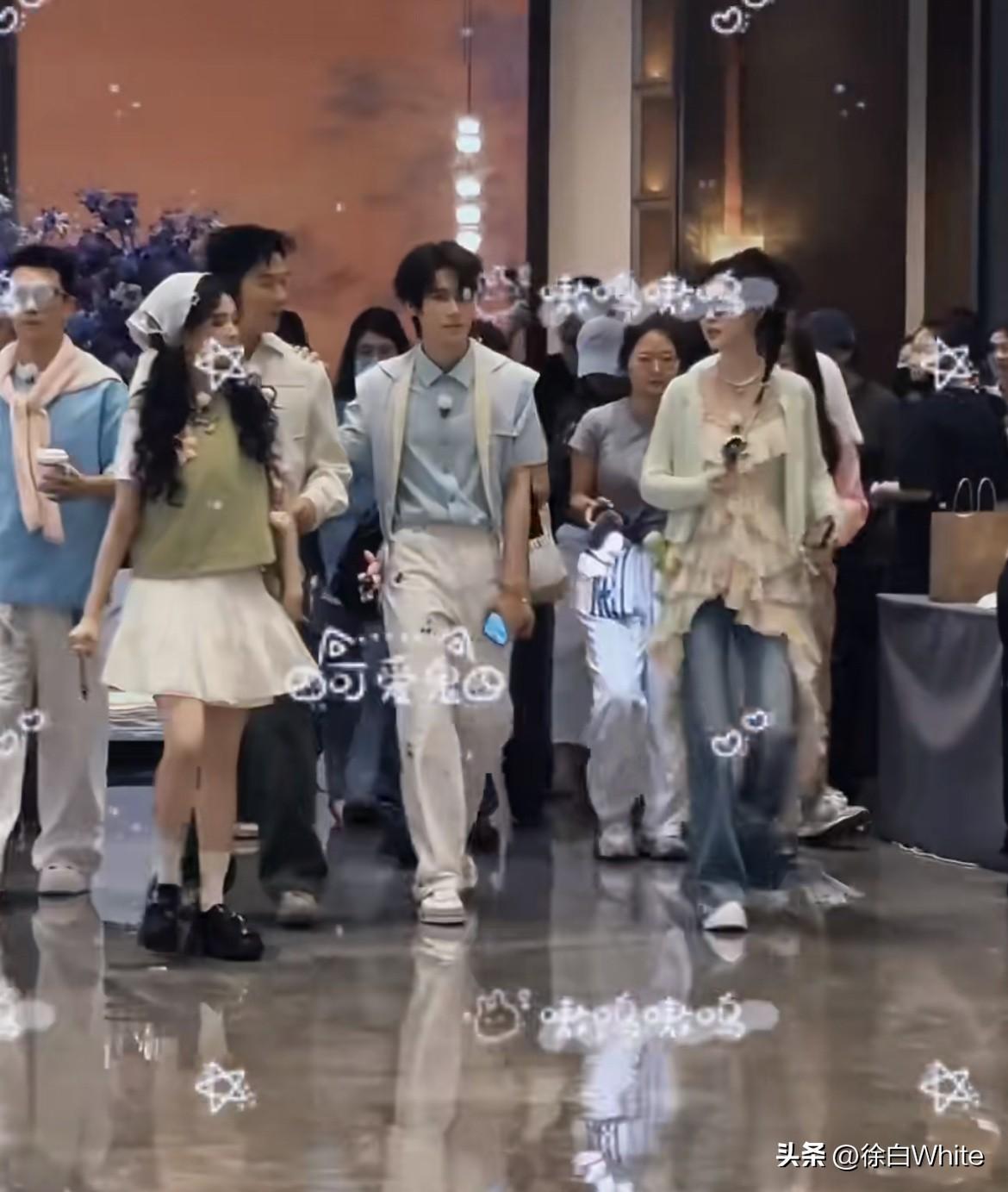 5月28日，今天跑男录制，白鹿出酒店全过程几乎没有跟其他人有任何交流，一个人快步