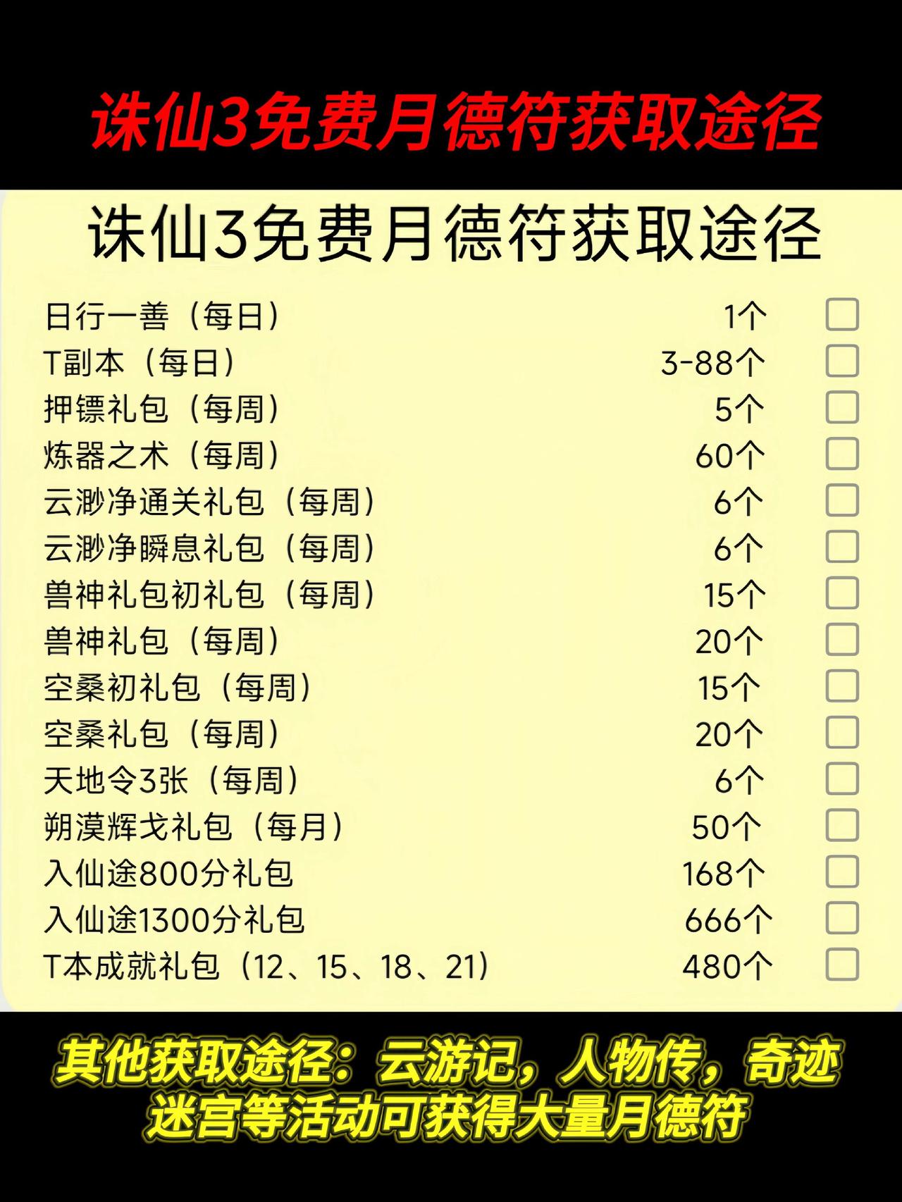 诛仙端游  瀚海潮歌版本  免费月德符获取途径及数量分析诛仙端游 诛仙3
