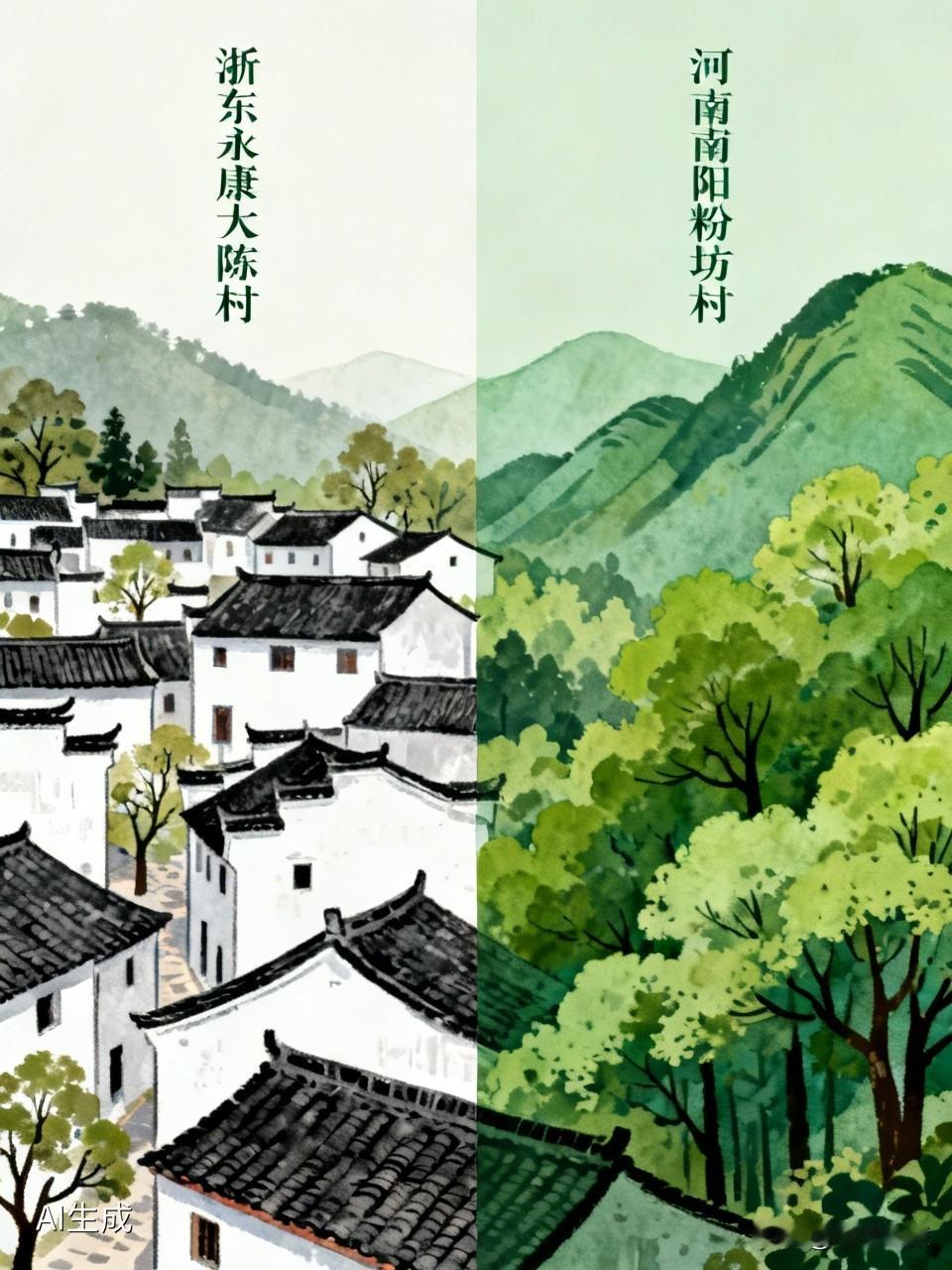 农村的风景那叫一个美！就说浙东永康的大陈村，作为第二批国家森林乡村，它南倚虎踞峡