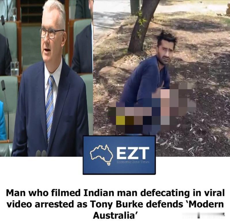一名印度移民在澳大利亚树旁方便，本地人发现后当场斥责了他。
 
然而，该澳大利亚