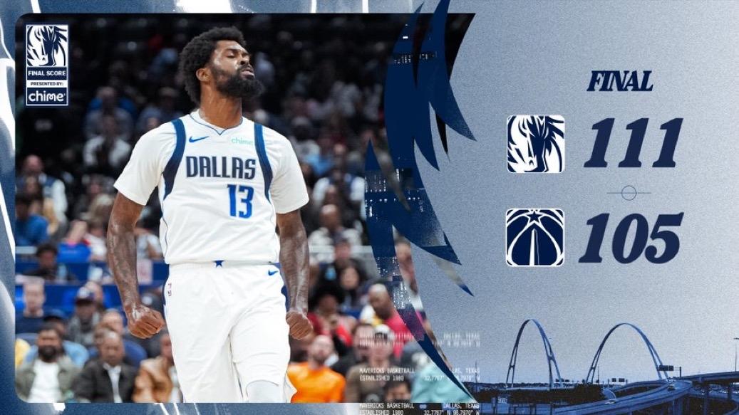 11月 9日NBA常规赛战报（8场）

独行侠111-105奇才
猛龙120-1