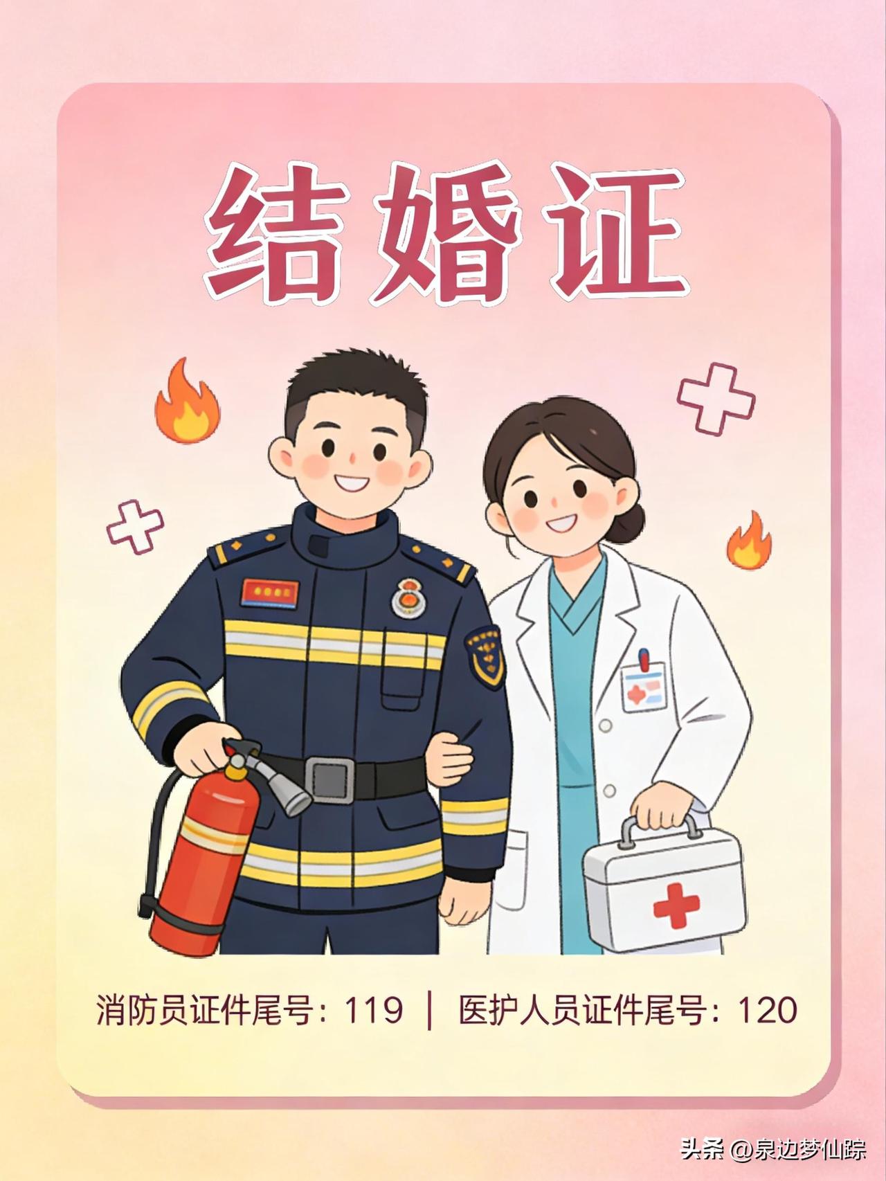 真的被这对夫妻甜到了！缘分这东西，真的连系统都在帮忙撮合！
 
他是消防员，证件