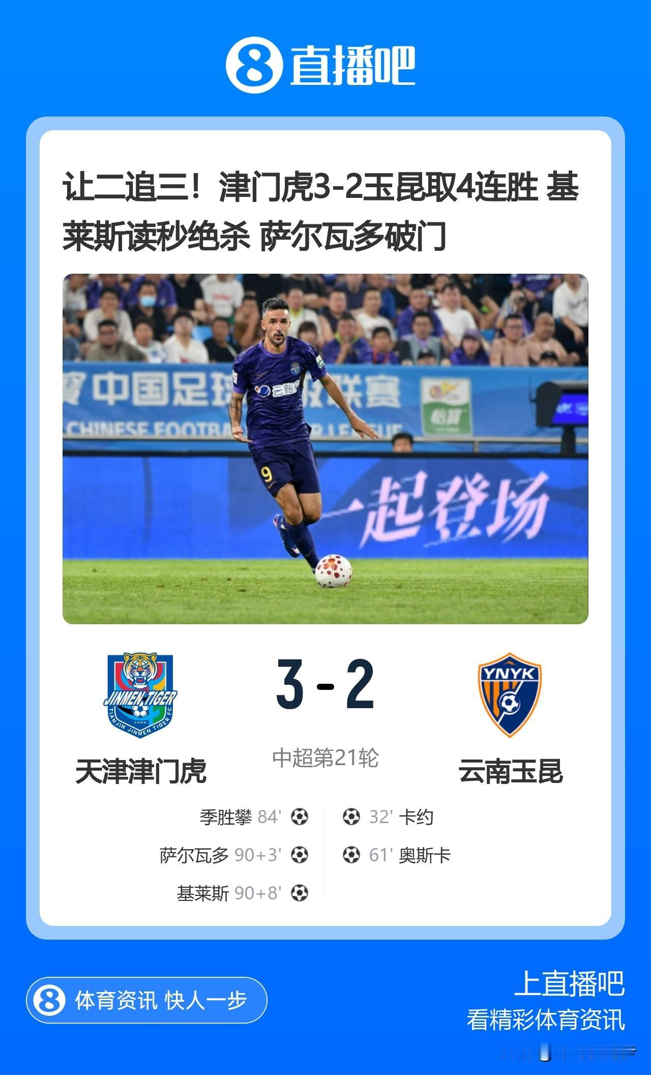 难以想象天津竟然让二追三，完成惊天大逆转！世界杯你也不敢这么演！
比赛84分钟之
