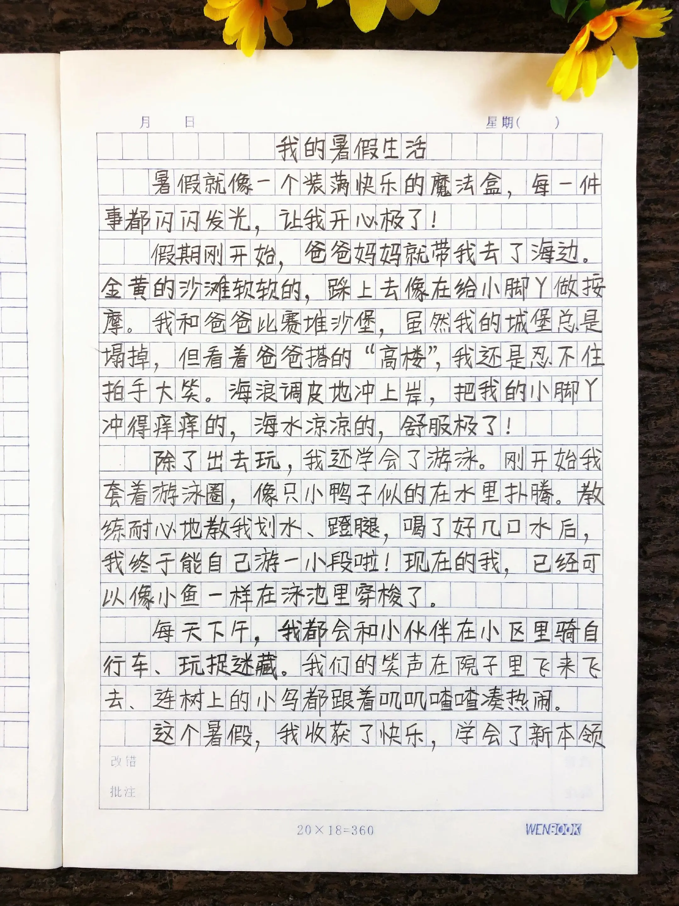小学生作文《我的暑假生活》