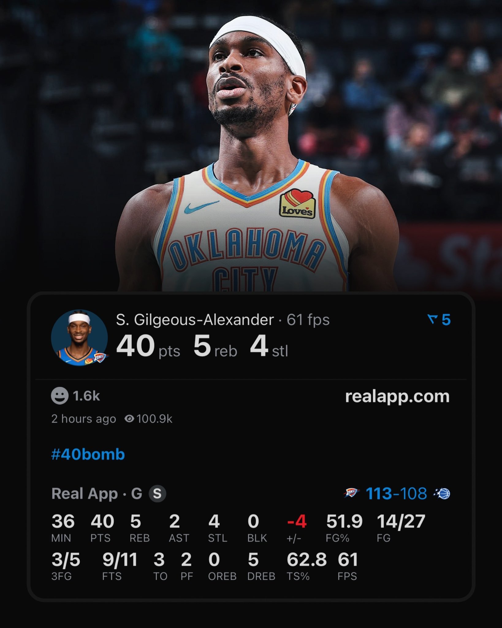 SGA 40分帮助雷霆击败魔术，他们成为本赛季第一支锁定季后赛席位的球队。NBA