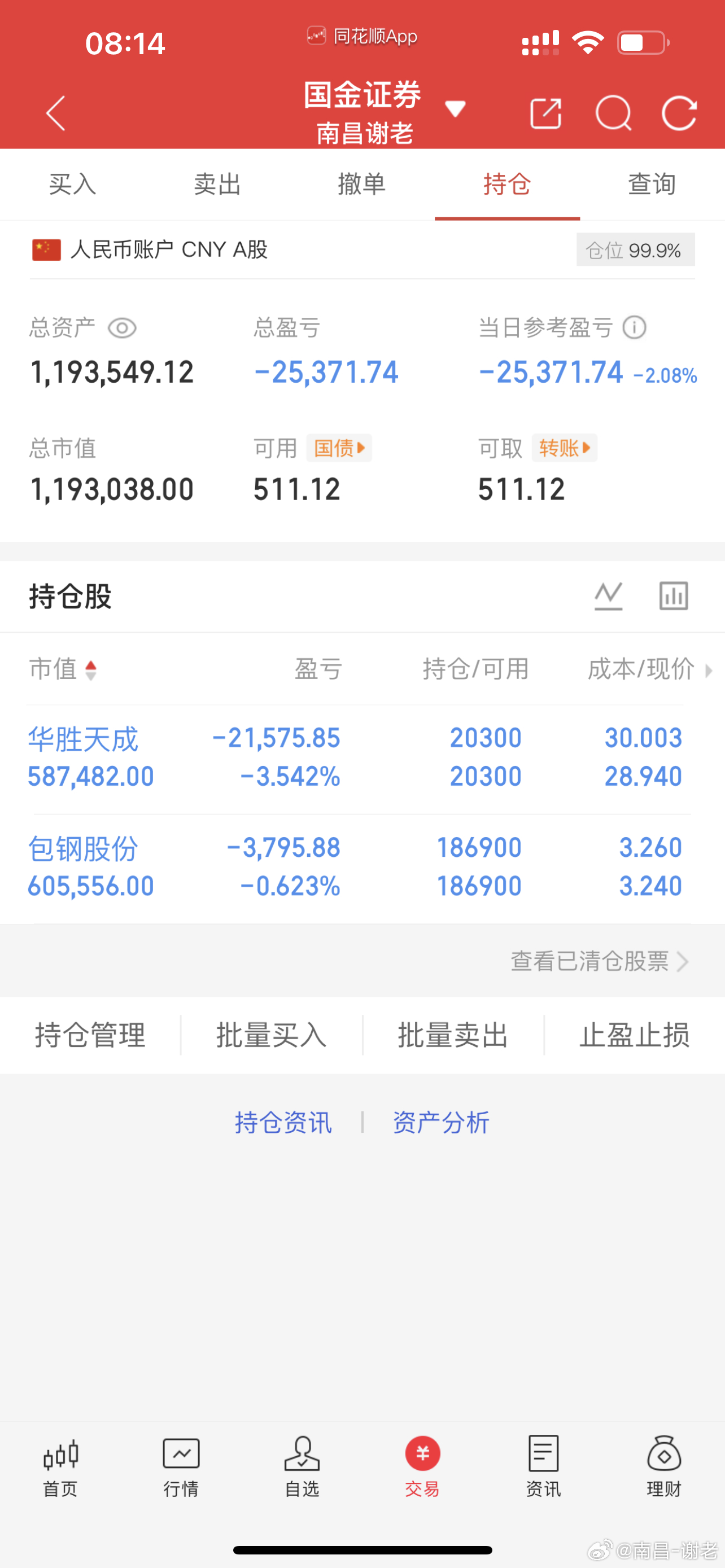 人算不如天算，新年第一种来这样的事，今天希望少亏点吧 
