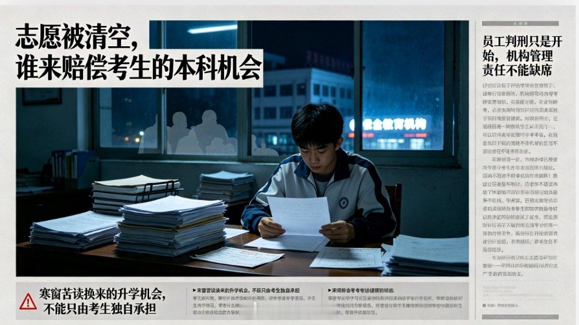 教育机构员工泄愤删除考生志愿致落榜【机构也要跟着进行赔偿到底，一点私怨毁掉孩子本