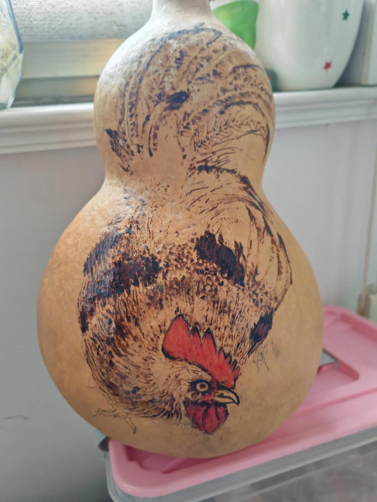 5年没画了，今天画幅试试！
我喜欢葫芦烙画，由于各种原因5年没画了，今天趁孩子腄