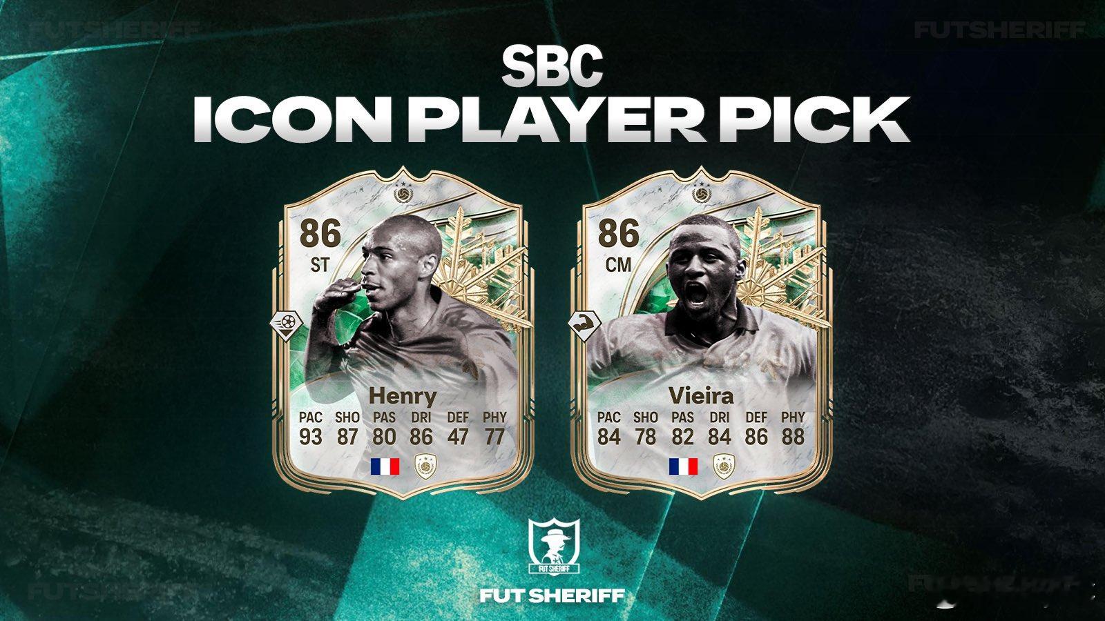 亨利 & 维埃拉的传奇球员挑选SBC确认。FC26