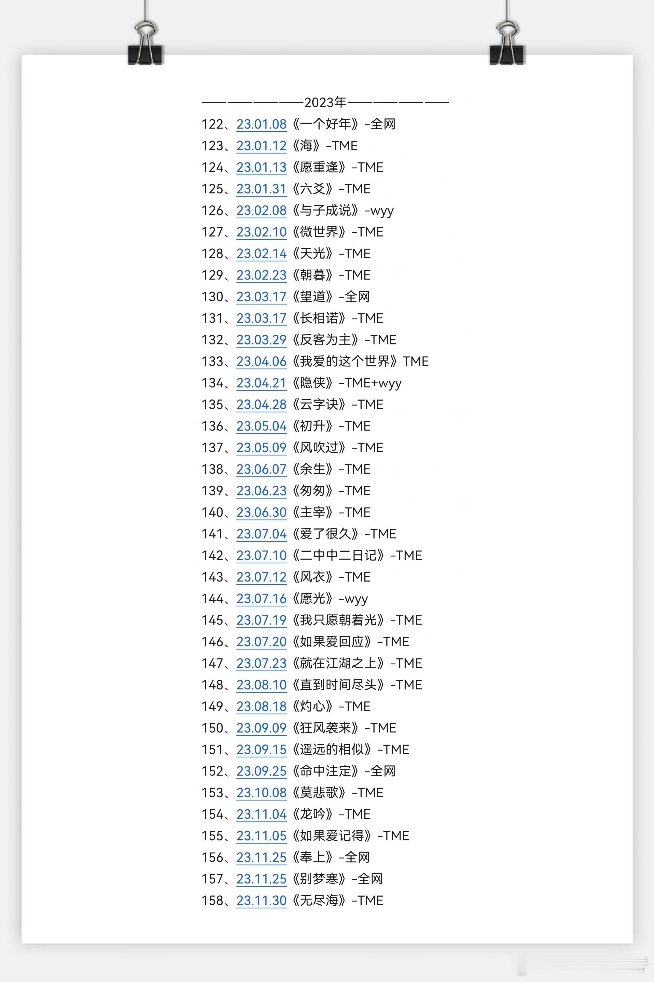 刘宇宁和他的251首歌2026年：25首(未完待续......)2025年：40