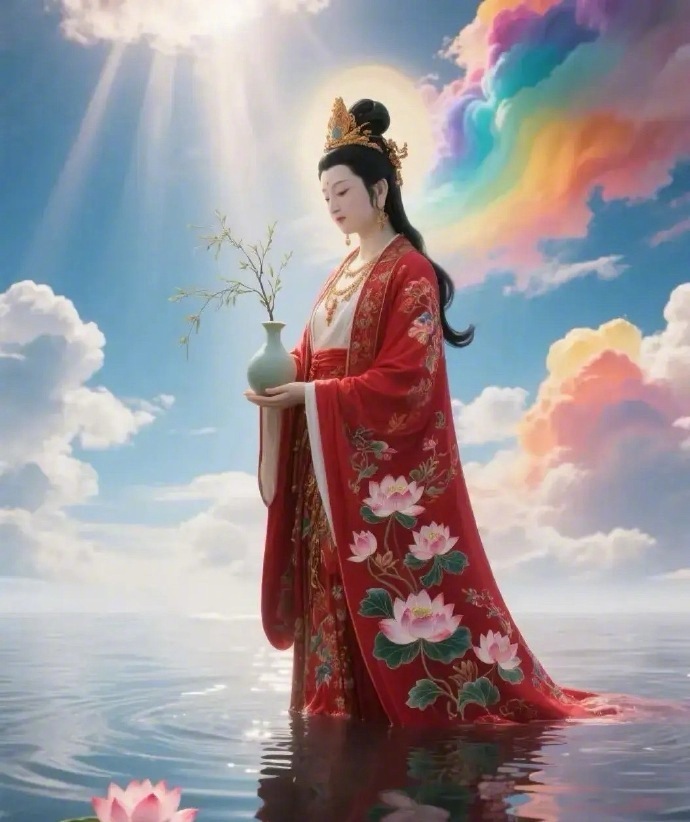 红衣观音送福，祈愿家人安康顺遂  运势