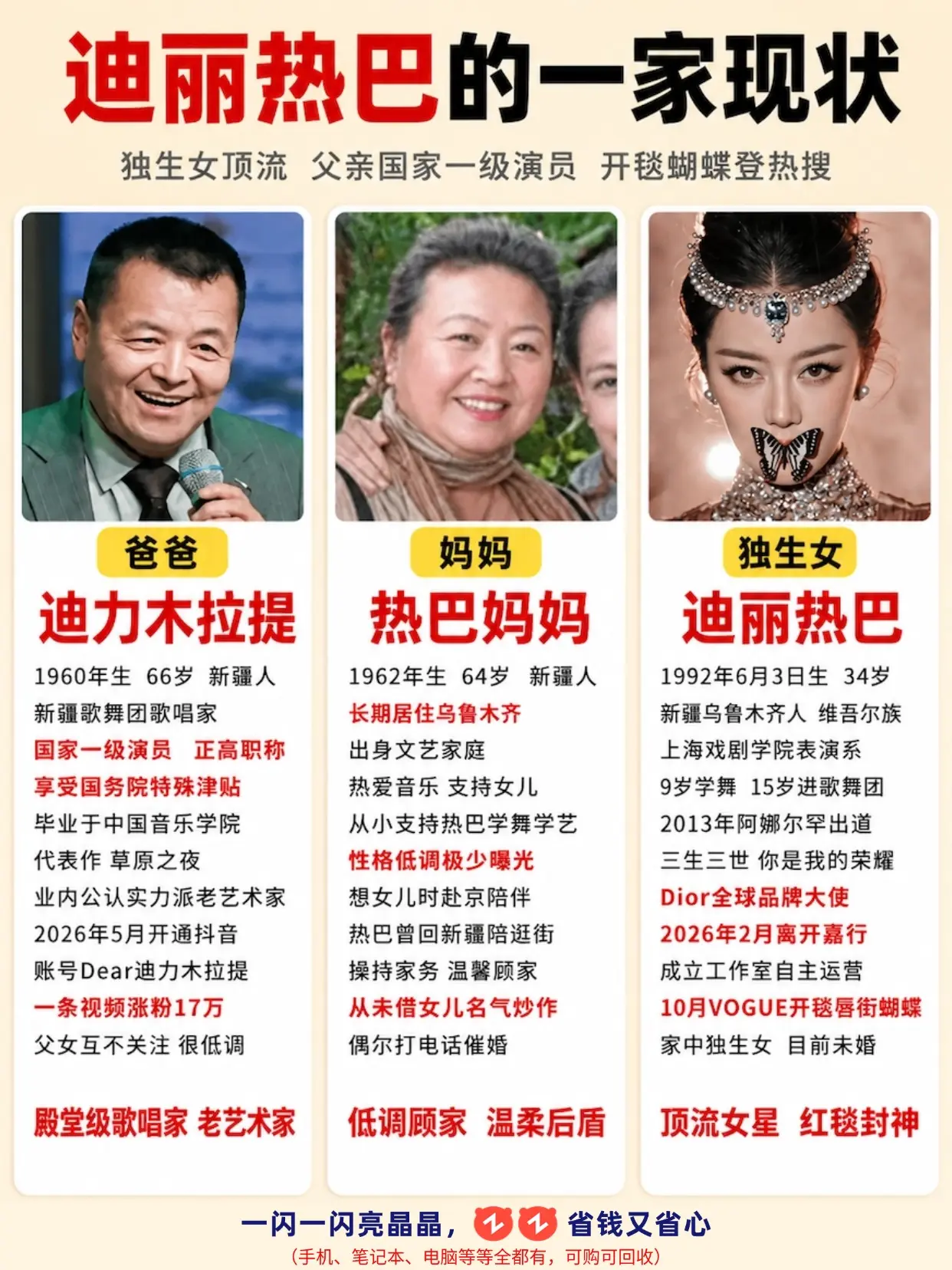 独生女顶流迪丽热巴，全家文艺基因拉满！